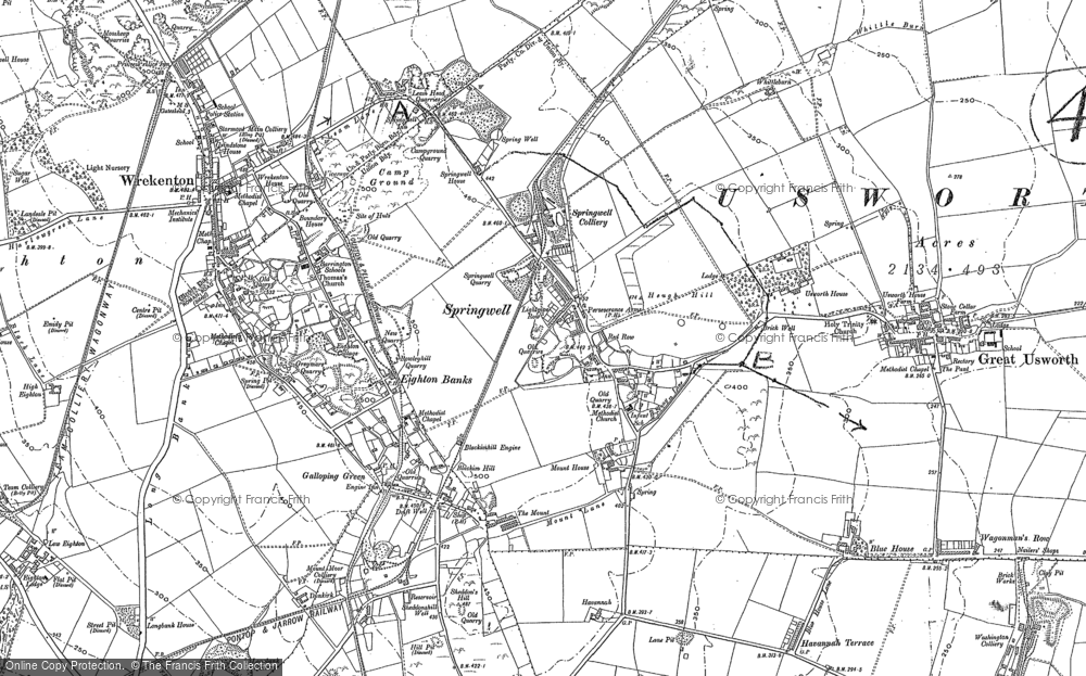 Old Map of Historic Map covering Bowes Rly in 1895