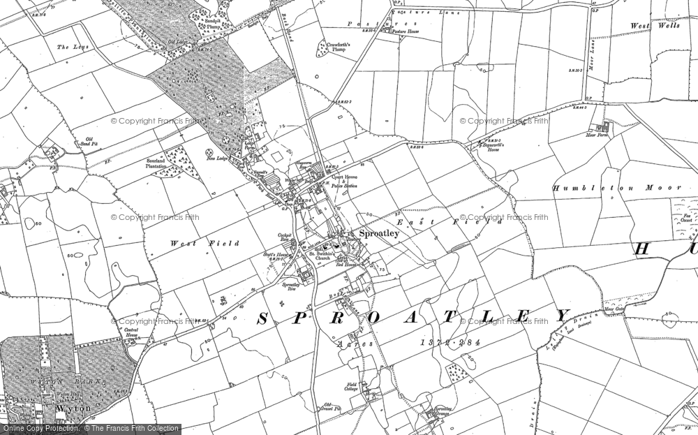 Old Map of Sproatley, 1889 in 1889