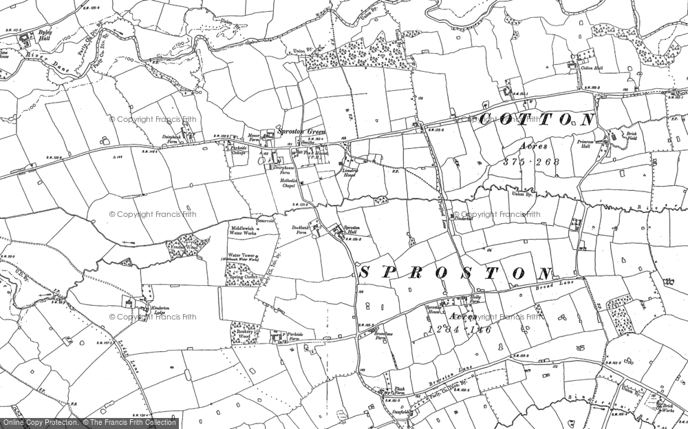 Old Map of Sproston Green, 1897 in 1897