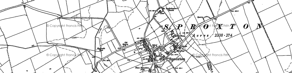 Old map of Sproxton in 1902
