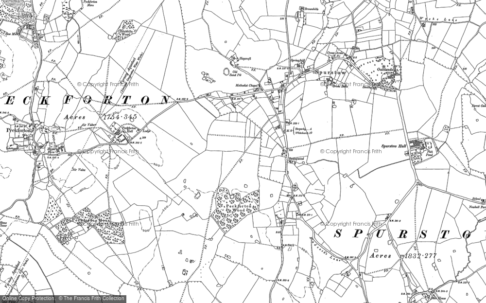 Old Map of Spurstow, 1897 in 1897