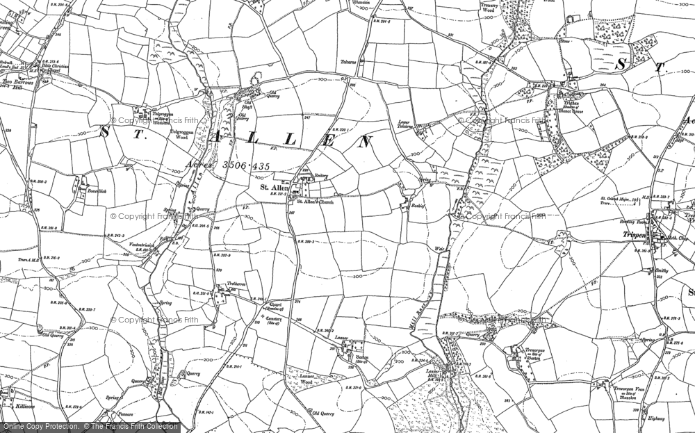 Old Map of Historic Map covering Boswellick in 1886