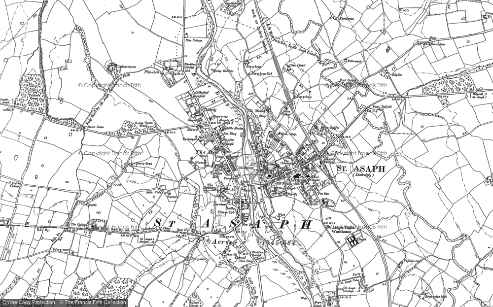 Old Map of Historic Map covering Bryn-Polyn in 1898