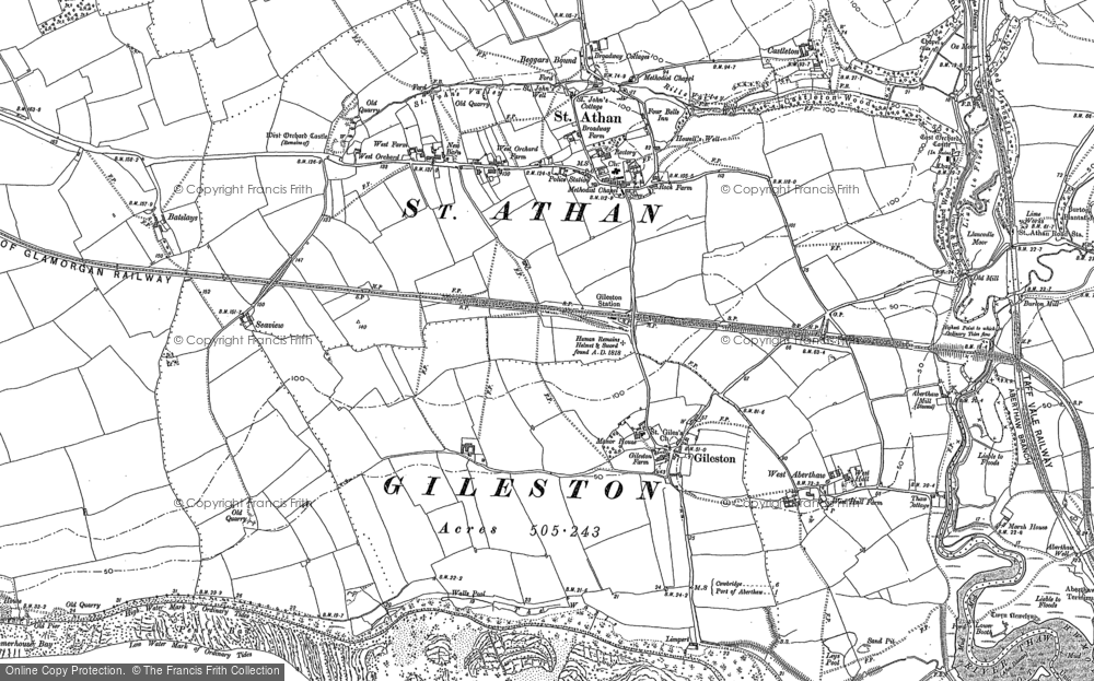 Old Map of St Athan, 1897 in 1897