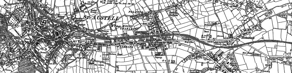 Old map of St Austell in 1881