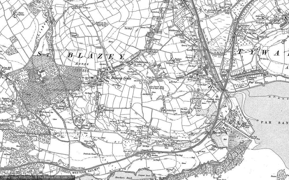 Old Map of St Blazey Gate, 1906 in 1906