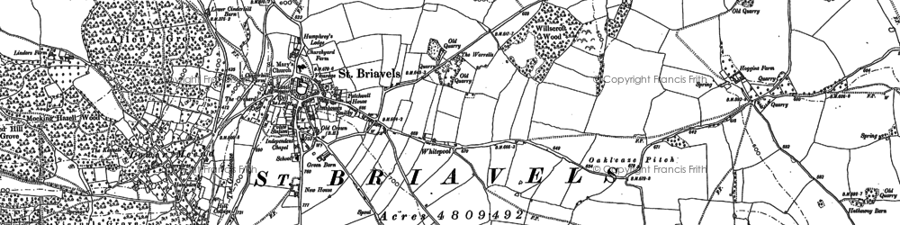 Old map of St Briavels in 1900