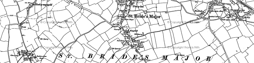 Old map of St Brides Major in 1897