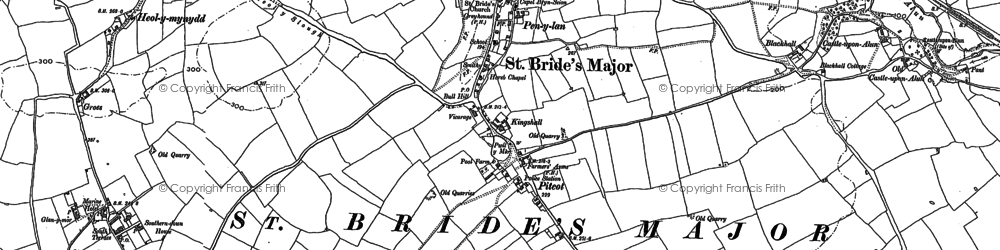 Old map of Pitcot in 1897