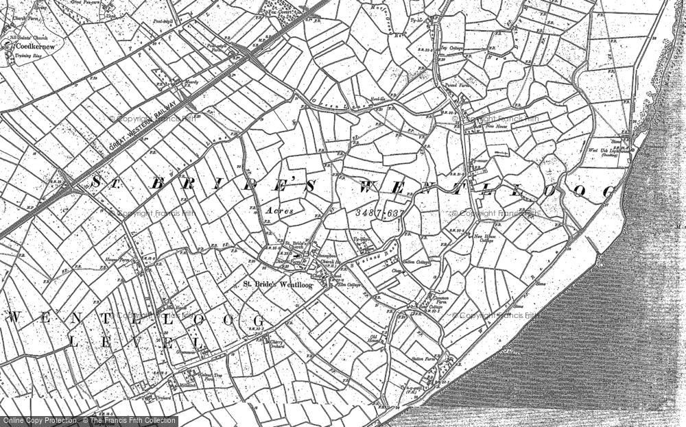 Old Map of St Brides Wentlooge, 1900 in 1900