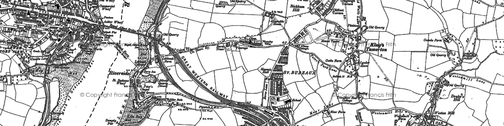 Old map of St Budeaux in 1912