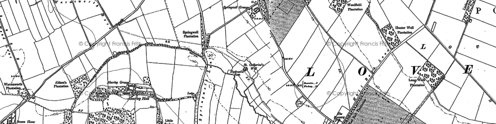 Old map of St Catherine's Well in 1890