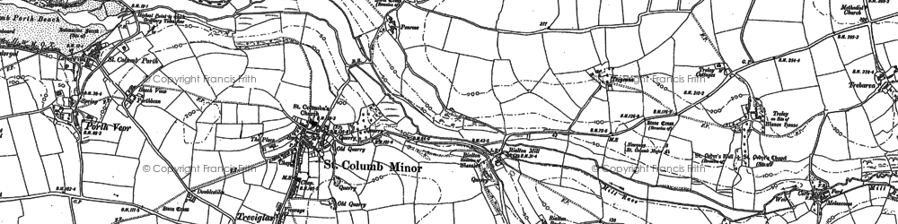 Old map of St Columb Minor in 1880