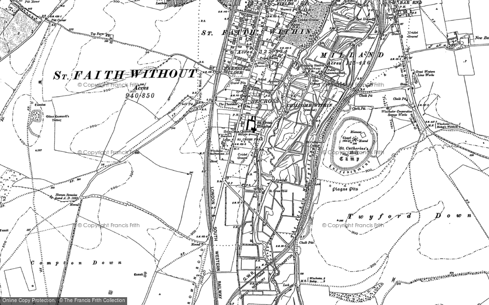 Old Map of St Cross, 1895 in 1895