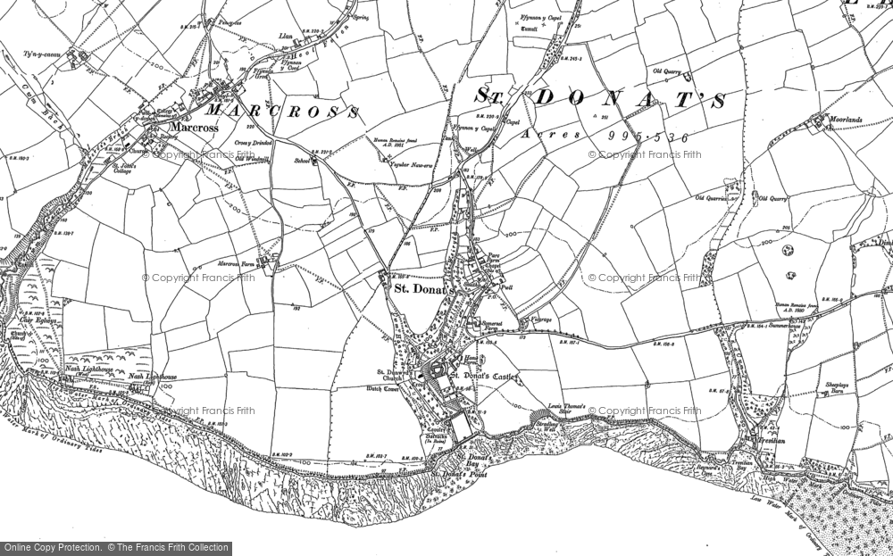 Old Map of St Donat's, 1897 in 1897