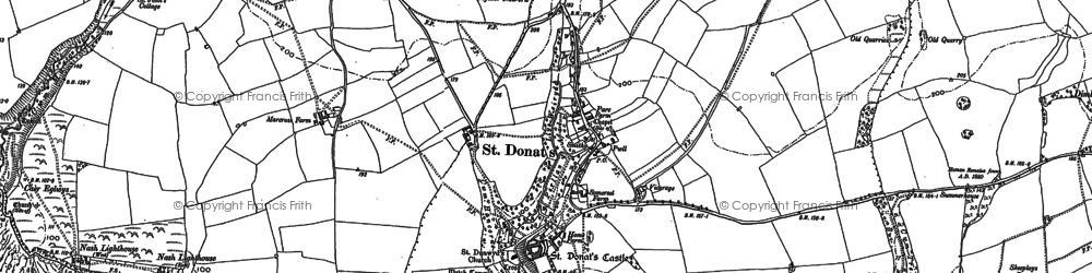 Old map of St Donat's in 1897