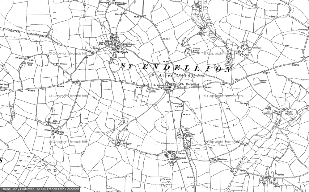 Old Map of St Endellion, 1880 in 1880