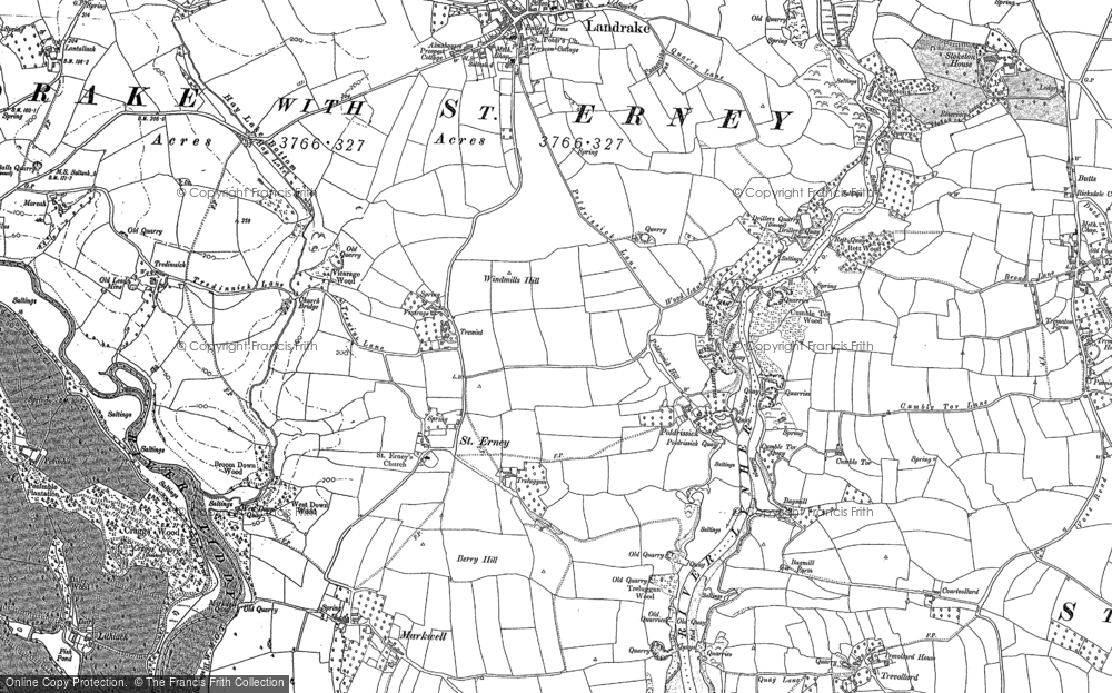 Old Map of St Erney, 1888 in 1888