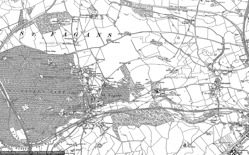 Old Map of Historic Map covering Llanmaes in 1897
