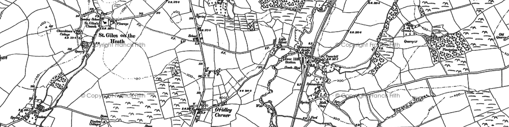 Old map of Downicary in 1883