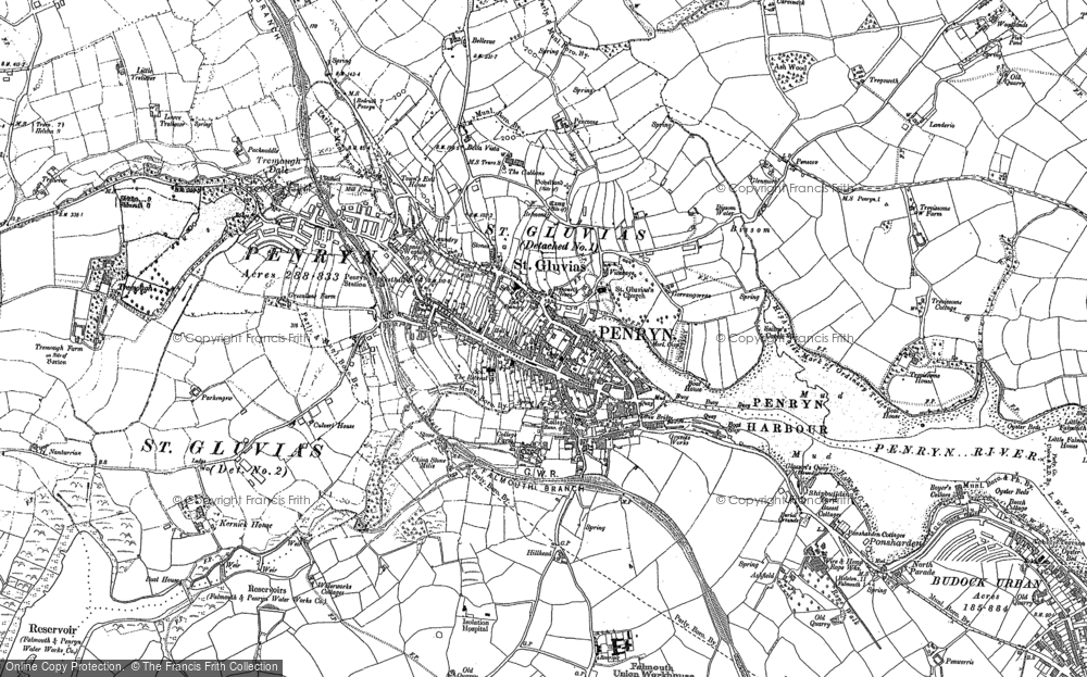 Old Map of St Gluvias, 1906 in 1906