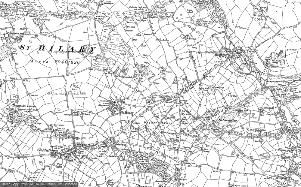 Old Map of St Hilary, 1877 - 1907 in 1877