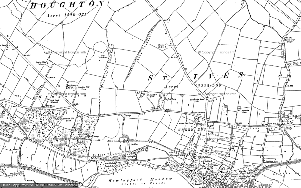 Old Map of St Ives, 1887 - 1901 in 1887