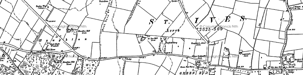 Old map of St Ives in 1887