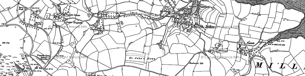 Old map of St John in 1883