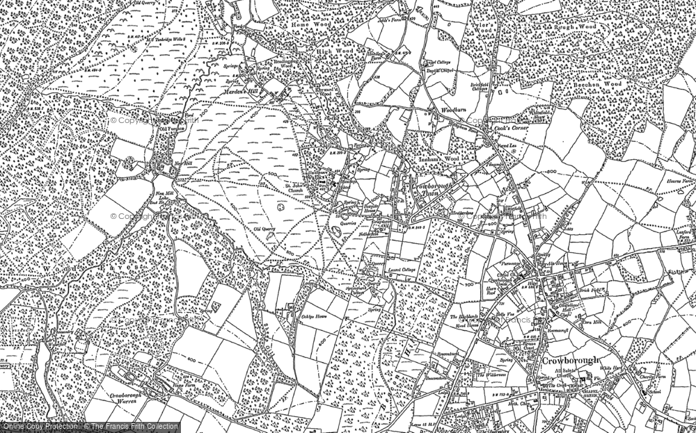 Old Map of Historic Map covering Beechen Wood in 1897