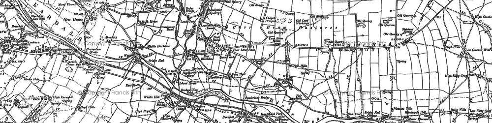 Old map of Weardale Way in 1896