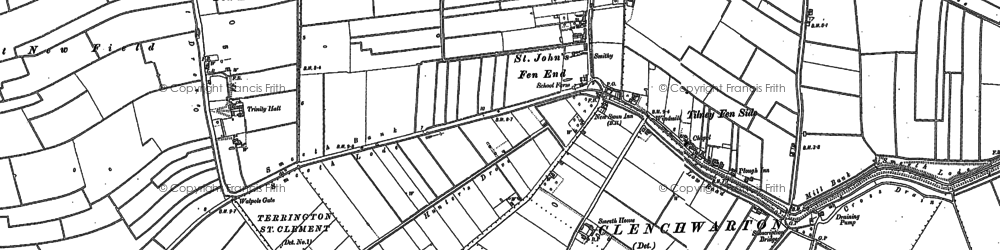 Old map of St John's Fen End in 1886