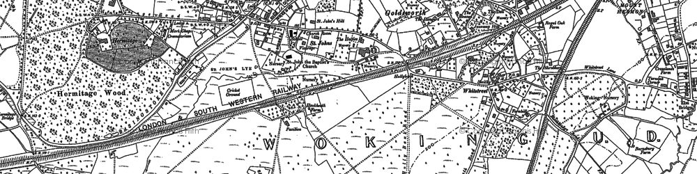 Old map of Hook Heath in 1895