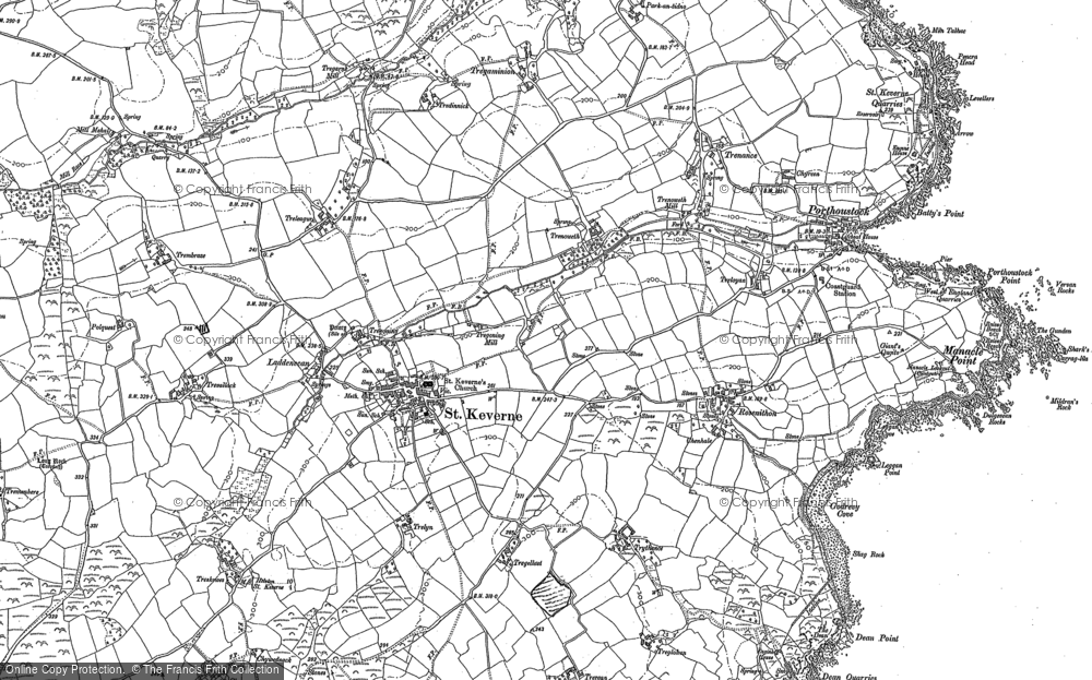 Old Map of St Keverne, 1906 in 1906
