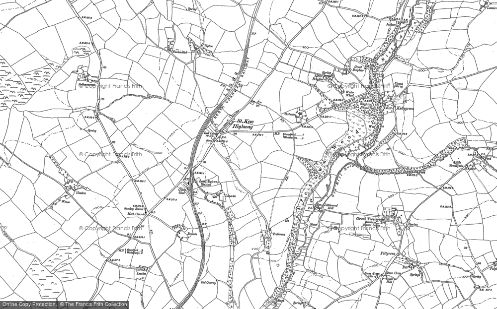 Old Map of Historic Map covering Lanterrick in 1880