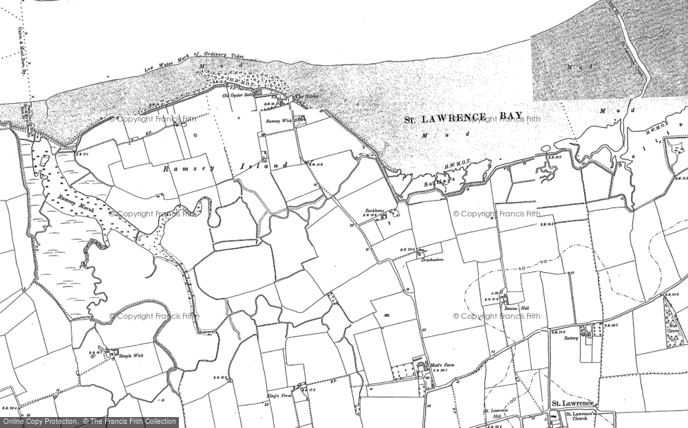 Old Map of Historic Map covering St Lawrence Bay in 1886
