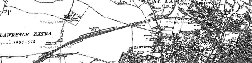 Old map of St Lawrence in 1897