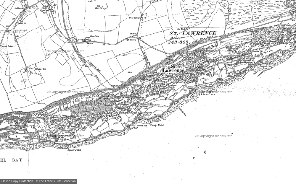 Old Map of St Lawrence, 1906 - 1907 in 1906