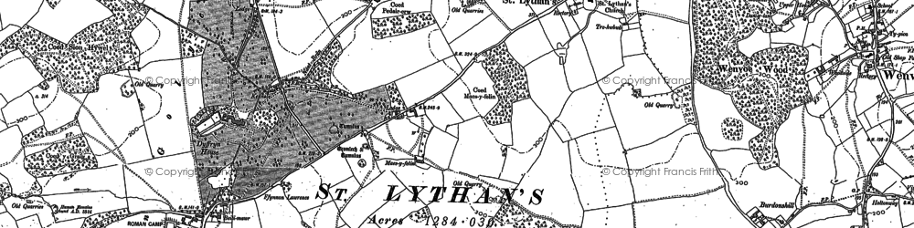 Old map of St Lythans in 1898
