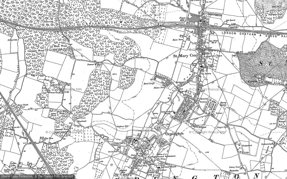 Old Map of St Mary Cray, 1895 in 1895