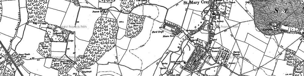 Old map of Derry Downs in 1895