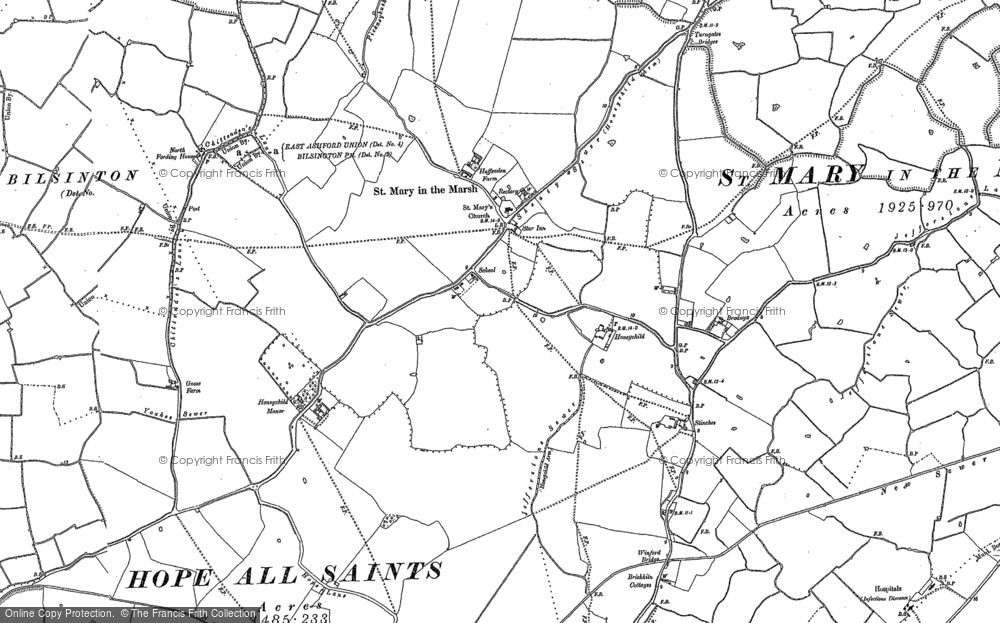 Old Map of Historic Map covering St Mary's Bay in 1906