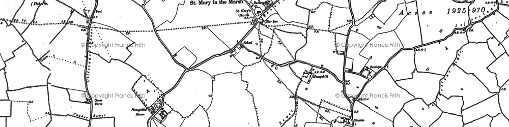 Old map of St Mary in the Marsh in 1906