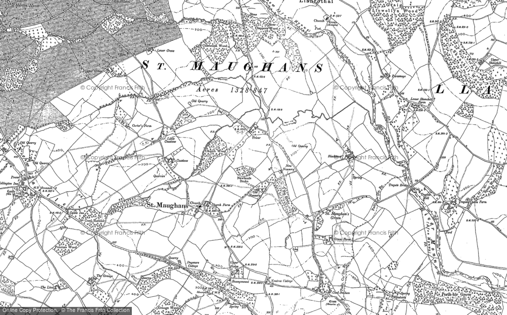 Old Map of Historic Map covering Llanrothal in 1900