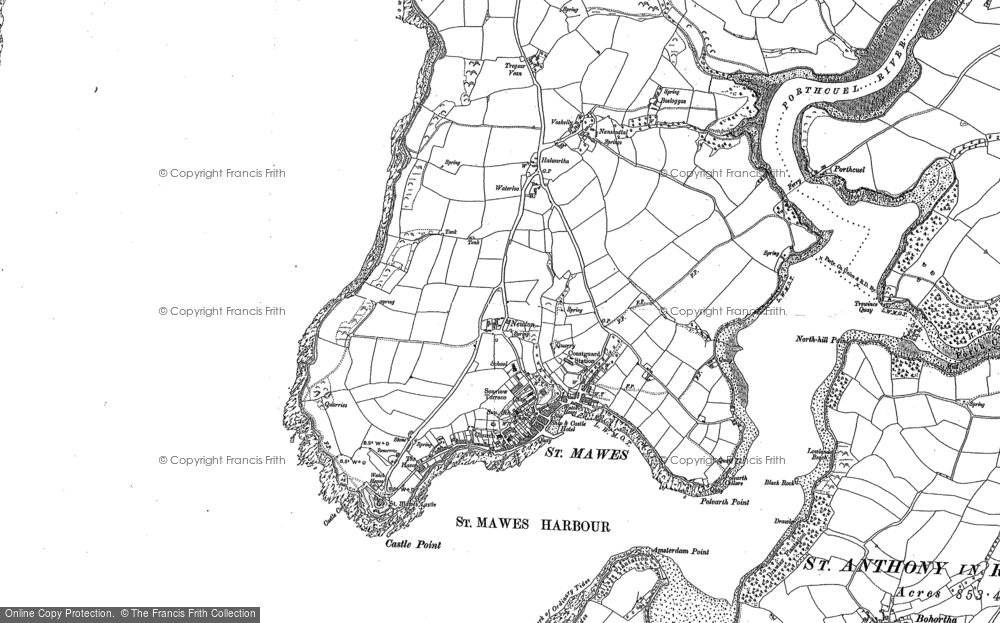 Old Map of St Mawes, 1879 - 1906 in 1879