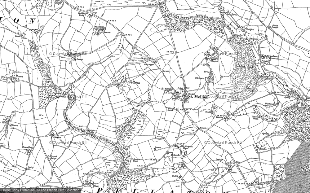 Old Map of Historic Map covering Tremoan in 1882