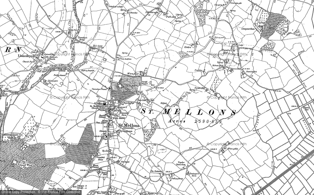 Old Map of St Mellons, 1899 - 1916 in 1899
