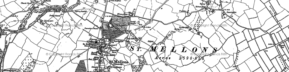 Old map of St Mellons in 1899