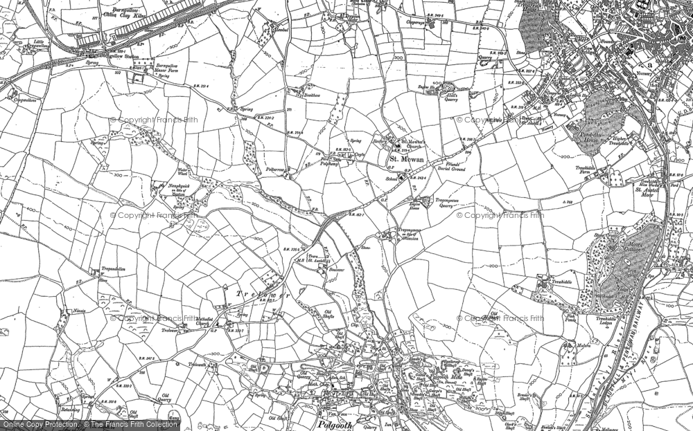 Old Map of St Mewan, 1879 - 1906 in 1879