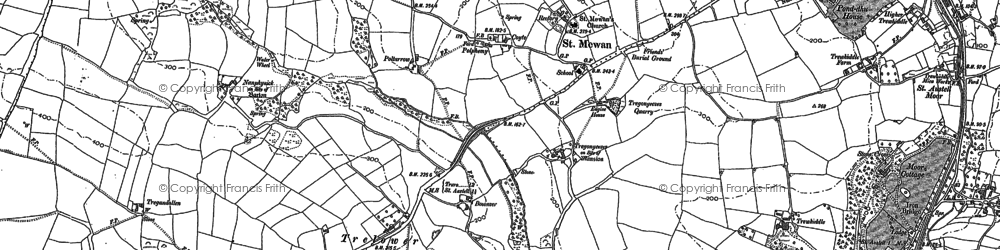Old map of St Mewan in 1879